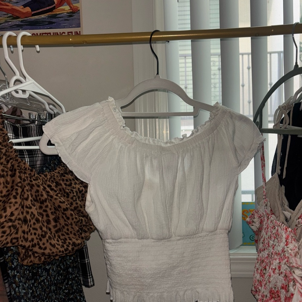 White Ruffled Top - Picture 2 of 2